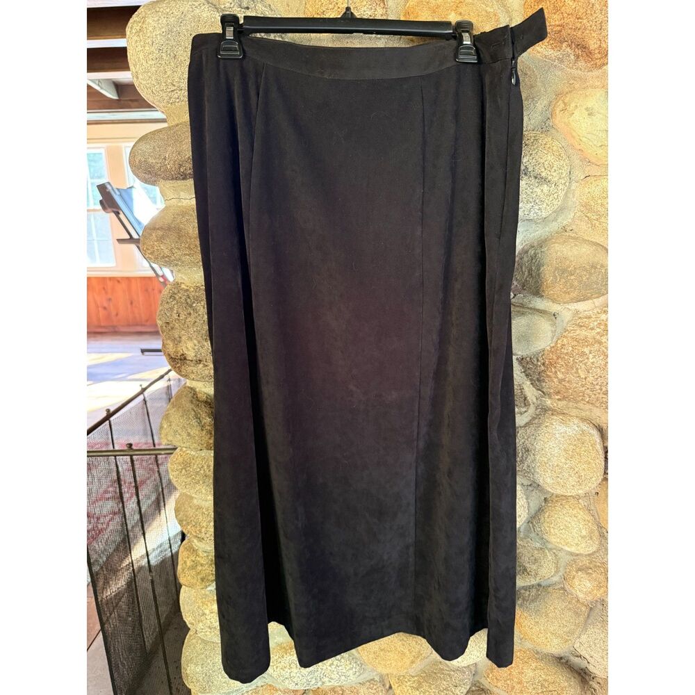 Dress Barn faux suede black straight skirt, 1X